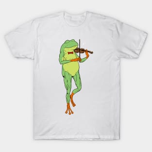 Cartoon frog playing violin T-Shirt